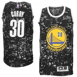 Maillot Authentic Golden State Warriors NBA City Light Noir - #30 Stephen Curry - Homme