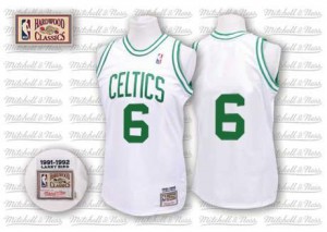 Maillot NBA Blanc Bill Russell #6 Boston Celtics Throwback Swingman Homme Mitchell and Ness
