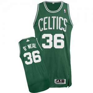 Maillot Authentic Boston Celtics NBA Road Vert (No Blanc) - #36 Shaquille O'Neal - Homme