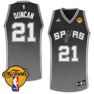 San Antonio Spurs #21 Adidas Resonate Fashion Finals Patch Noir Swingman Maillot d'équipe de NBA 100% authentique - Tim Duncan pour Homme