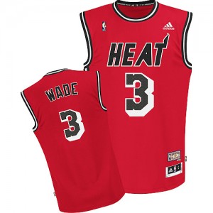 Maillot NBA Rouge Dwyane Wade #3 Miami Heat Hardwood Classics Nights Swingman Homme Adidas