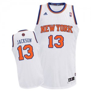 Maillot NBA New York Knicks #13 Mark Jackson Blanc Adidas Swingman Home - Homme