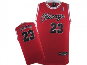 Maillot NBA Rouge Michael Jordan #23 Chicago Bulls Throwback Authentic Homme Nike