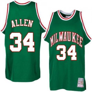 Maillot Adidas Vert Throwback Authentic Milwaukee Bucks - Ray Allen #34 - Homme