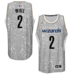 Maillot NBA Gris John Wall #2 Washington Wizards City Light Authentic Homme Adidas