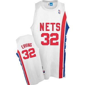 Maillot NBA Brooklyn Nets #32 Julius Erving Blanc Adidas Swingman Throwback ABA Retro - Homme