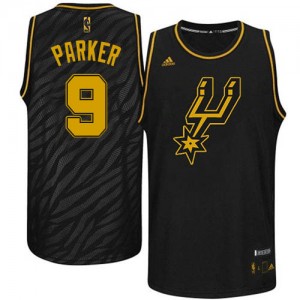San Antonio Spurs #9 Adidas Precious Metals Fashion Noir Swingman Maillot d'équipe de NBA Expédition rapide - Tony Parker pour Homme