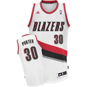 Maillot NBA Blanc Terry Porter #30 Portland Trail Blazers Home Swingman Homme Adidas