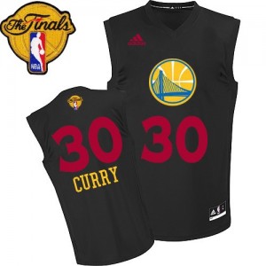 Maillot NBA Noir Stephen Curry #30 Golden State Warriors New Fashion 2015 The Finals Patch Swingman Homme Adidas