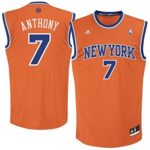 New York Knicks Carmelo Anthony #7 Alternate Authentic Maillot d'équipe de NBA - Orange pour Femme