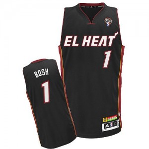 Miami Heat #1 Adidas Latin Nights Noir Authentic Maillot d'équipe de NBA Prix d'usine - Chris Bosh pour Homme