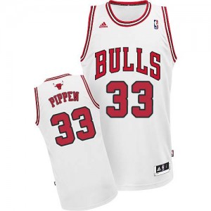Chicago Bulls Scottie Pippen #33 Home Swingman Maillot d'équipe de NBA - Blanc pour Homme