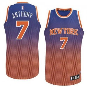 New York Knicks #7 Adidas Resonate Fashion Bleu Authentic Maillot d'équipe de NBA vente en ligne - Carmelo Anthony pour Homme