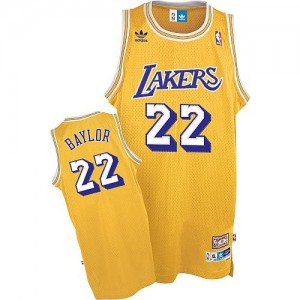 Los Angeles Lakers Mitchell and Ness Elgin Baylor #22 Throwback Authentic Maillot d'équipe de NBA - Or pour Homme