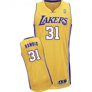 Maillot NBA Or Kurt Rambis #31 Los Angeles Lakers Home Authentic Homme Adidas