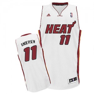 Maillot NBA Miami Heat #11 Chris Andersen Blanc Adidas Swingman Home - Homme
