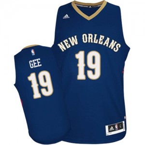 Maillot NBA Bleu marin Alonzo Gee #19 New Orleans Pelicans Road Authentic Homme Adidas