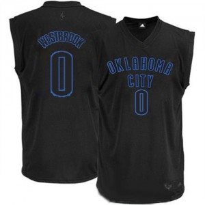 Oklahoma City Thunder Russell Westbrook #0 Authentic Maillot d'équipe de NBA - Noir pour Homme