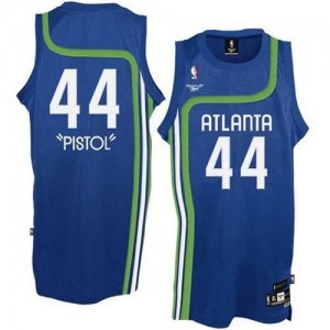 Atlanta Hawks Pete Maravich #44 Pistol Authentic Maillot d'équipe de NBA - Bleu clair pour Homme