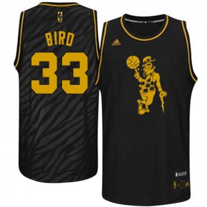 Maillot NBA Authentic Larry Bird #33 Boston Celtics Precious Metals Fashion Noir - Homme