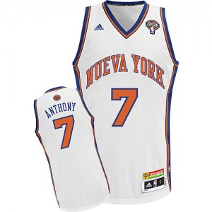 Maillot Adidas Blanc Latin Nights Swingman New York Knicks - Carmelo Anthony #7 - Homme