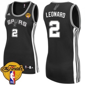 San Antonio Spurs #2 Adidas Road Finals Patch Noir Swingman Maillot d'équipe de NBA vente en ligne - Kawhi Leonard pour Femme