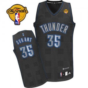 Maillot Adidas Noir Rhythm Fashion Finals Patch Authentic Oklahoma City Thunder - Kevin Durant #35 - Homme