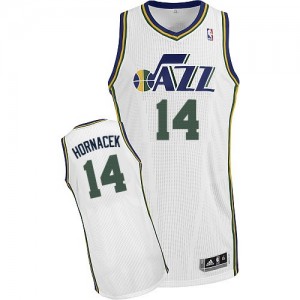 Utah Jazz Jeff Hornacek #14 Home Authentic Maillot d'équipe de NBA - Blanc pour Homme