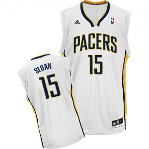 Maillot NBA Indiana Pacers #15 Donald Sloan Blanc Adidas Swingman Home - Homme
