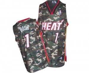 Maillot NBA Miami Heat #1 Chris Bosh Camo Adidas Authentic Stealth Collection - Homme