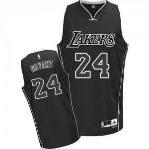Maillot NBA Los Angeles Lakers #24 Kobe Bryant Noir Blanc Adidas Authentic - Homme