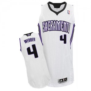 Maillot NBA Blanc Chris Webber #4 Sacramento Kings Home Authentic Homme Adidas