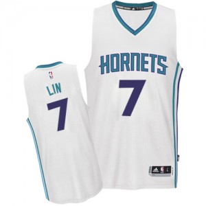 Maillot NBA Charlotte Hornets #7 Jeremy Lin Blanc Adidas Authentic Home - Homme