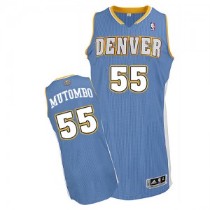 Maillot Authentic Denver Nuggets NBA Road Bleu clair - #55 Dikembe Mutombo - Homme