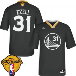 Maillot NBA Noir Festus Ezeli #31 Golden State Warriors Alternate 2015 The Finals Patch Swingman Homme Adidas