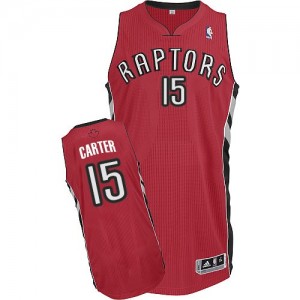 Maillot NBA Toronto Raptors #15 Vince Carter Rouge Adidas Authentic Road - Homme