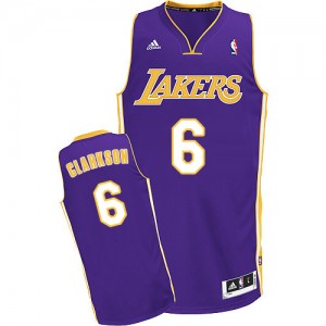 Maillot NBA Swingman Jordan Clarkson #6 Los Angeles Lakers Road Violet - Homme