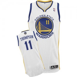 Maillot NBA Golden State Warriors #11 Klay Thompson Blanc Adidas Authentic Home - Homme