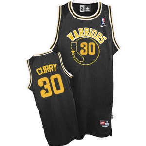 Maillot Nike Noir Throwback Authentic Golden State Warriors - Stephen Curry #30 - Homme
