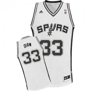 Maillot NBA San Antonio Spurs #33 Boris Diaw Blanc Adidas Swingman Home - Homme