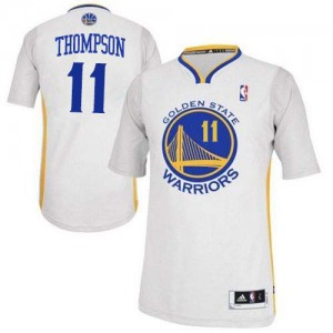 Maillot NBA Golden State Warriors #11 Klay Thompson Blanc Adidas Authentic Alternate - Homme