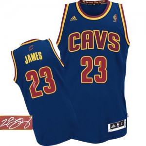 Maillot Authentic Cleveland Cavaliers NBA CavFanatic Autographed Bleu marin - #23 LeBron James - Homme