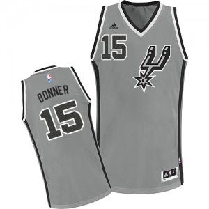 San Antonio Spurs #15 Adidas Alternate Gris argenté Swingman Maillot d'équipe de NBA la vente - Matt Bonner pour Homme