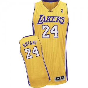 Maillot NBA Or Kobe Bryant #24 Los Angeles Lakers Home Authentic Homme Adidas