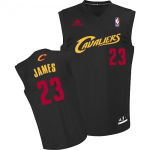 Cleveland Cavaliers LeBron James #23 Fashion Authentic Maillot d'équipe de NBA - Noir (Rouge No.) pour Homme