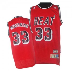 Maillot NBA Authentic Alonzo Mourning #33 Miami Heat Throwback Rouge - Homme