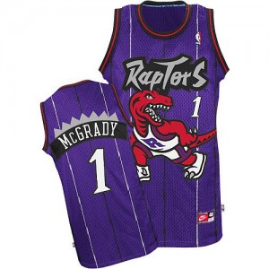 Toronto Raptors Nike Tracy Mcgrady #1 Throwback Authentic Maillot d'équipe de NBA - Violet pour Homme