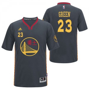 Maillot NBA Noir Draymond Green #23 Golden State Warriors Slate Chinese New Year Authentic Homme Adidas