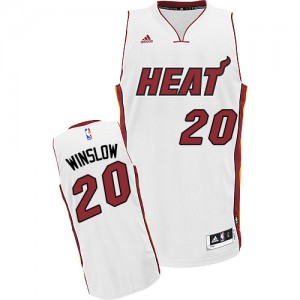 Maillot NBA Blanc Justise Winslow #20 Miami Heat Home Swingman Homme Adidas