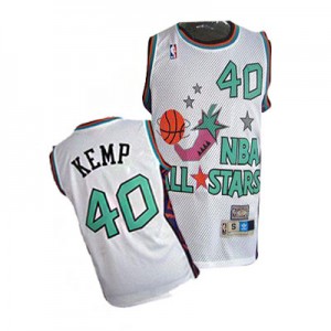 Oklahoma City Thunder #40 Adidas SuperSonics 1995 All Star Blanc Authentic Maillot d'équipe de NBA Discount - Shawn Kemp pour Homme